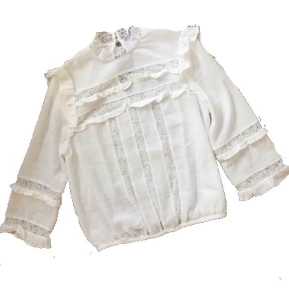 Express ruffled three-quarter sleeve blouse. - Picture 4 of 4